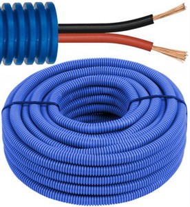 FLEX - Voorbedrade buis - Luidsprekerkabel 2 x 0,75 mm² - blauwe buis Ø 16 mm - FEHIFI2X075-E⚡shock