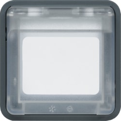 Hager - Aanpaskader met klapdeksel cubyko voor app. 45 x 45 mm grijs/wit - WNA450-E⚡shock