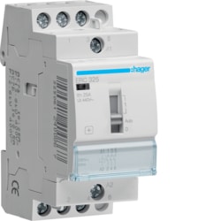 Hager - Contactor manuele bediening - 3x25A - 230V - 3NO - ERC325-E⚡shock