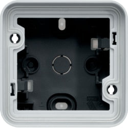 Hager - Enkelvoudige doos cubyko met membranen, grijs, 1 x ingang (boven) / 1 x ingang (onder) - WNA684-E⚡shock