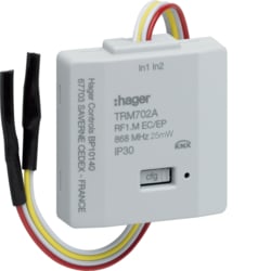 Hager - Micromodule met 2 potentiaalvrije ingangen - batterijgevoed - TRM702A-E⚡shock