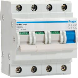 hager - Modulaire schakelaar 4 polig 40A - SBN440-E⚡shock