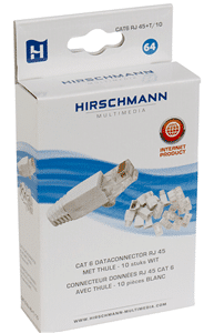 Hirschmann - CAT 6 dataconnector RJ 45 met witte thule - 10 stuks CAT 6 RJ 45+T/10 shop - 695020601-E⚡shock