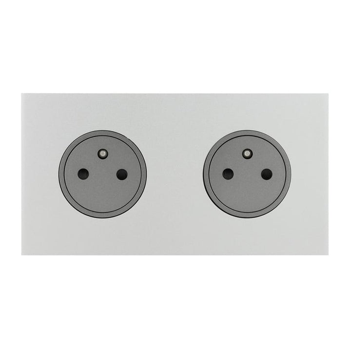 Legrand - ART Stopcontact 2x2P+A vlak 16A - épure Satijn staal - AR67532-E⚡shock