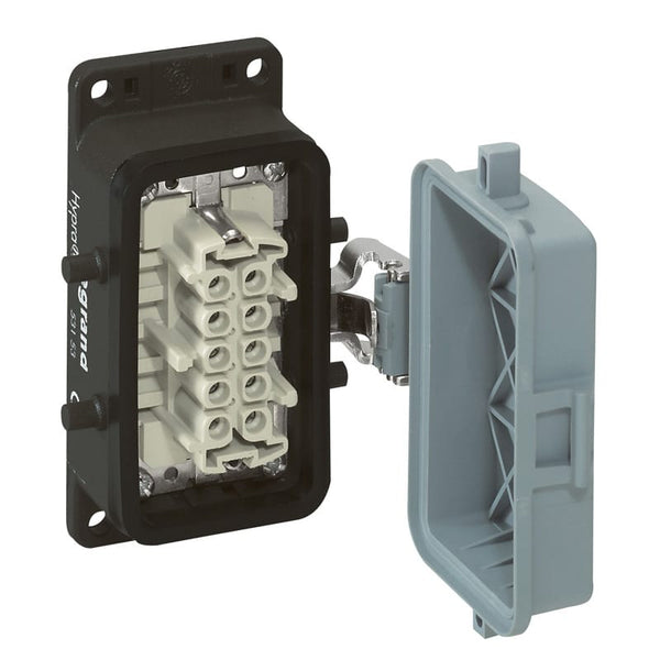 Legrand - Hypra connector inb.sok. vrouw klapd. met. 500V-16A - 10 P+A - 053153-E⚡shock