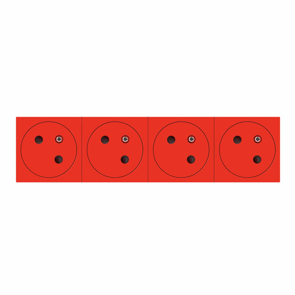 Legrand - Mos.Link Stopcontact 4x2P+A vlak 45°-8 mod rood - 077174L-E⚡shock