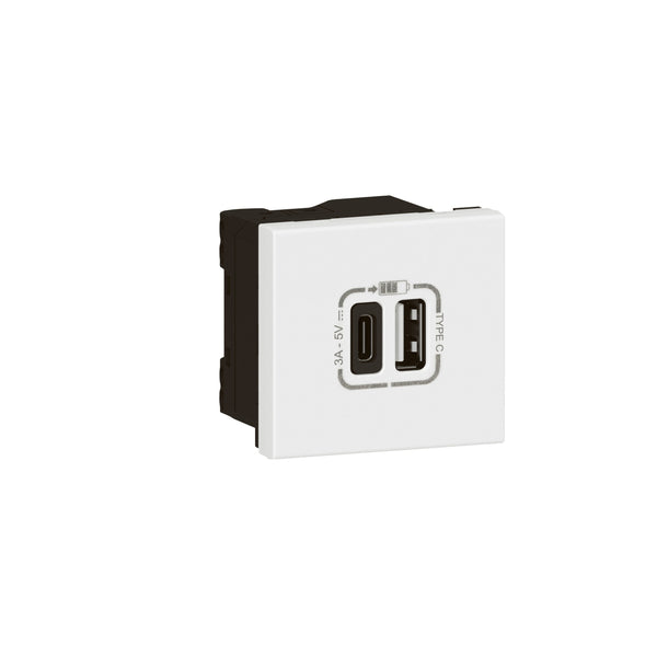 Legrand - Mos.Link USB lader A+C-3A-15W 2 mod wit - 077570L-E⚡shock