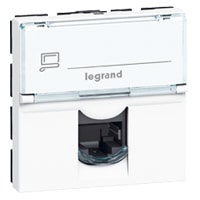 Legrand - Mosaic stopcontact RJ45 CAT5E utp 2 modules wit - 076554-E⚡shock