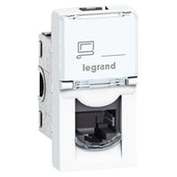 Legrand - Mosaic stopcontact RJ45 CAT6 stp 1 module wit - 076563-E⚡shock