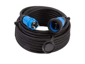 Luxya Cabling - Verlengsnoer Neopreen Pro Line - 20 meter - 3G2,5 mm² - IP44 - Penaarde - Blauwe stekkers - V-15-25-20-BL-E⚡shock