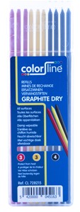 PROF PRAXIS - VERVANGSTIFTEN VOOR GRAPHITE DRY - ROOD, GEEL &amp; GRIJS - CL728215-E⚡shock