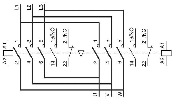 SCHNEIDER - OMKEERCONTACTOR 18A AC3 3P 1 NO+ 1 NC 230VAC 50/60HZ TESYS - LC2D18P7-E⚡shock