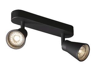 SLV LIGHTING - AVO CW Double, indoor wand- en plafondopbouwlamp, QPAR51, zwart, max. 50W - 1000889-E⚡shock