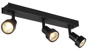 SLV LIGHTING - Puri 3, wand/plafondlamp, GU10 3x50W 230V, zwart - 147380-E⚡shock