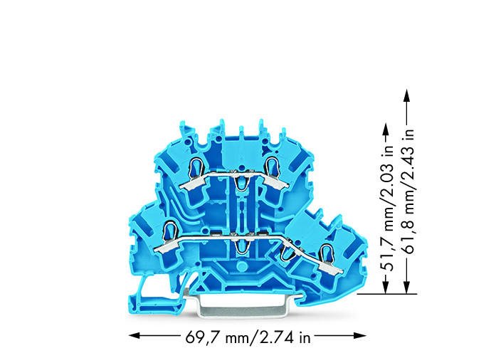 wago - 2-etageklem Rijg-/rijgklem N/N, blauw - 2002-2204-E⚡shock