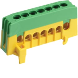 Hager - Aansluitklem voor DIN-rail, 7 x 16 mm² voor aarding, IP20 - KM07EF-E⚡shock